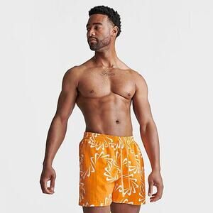 Nike Men's Swoosh Allover Print Volley 5" Swim Shorts Size XL Orang NWT